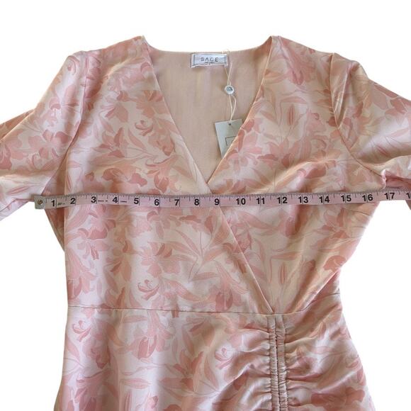 Sage the Label Athena Light Pink Floral Mini Dress Women’s Size Small NWT - Picture 5 of 11